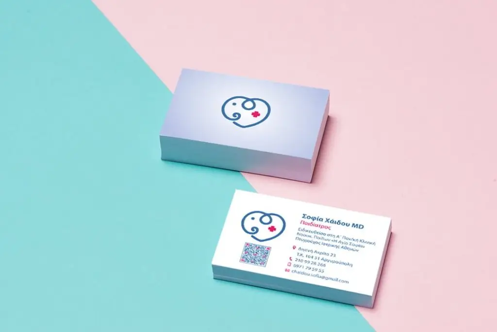 Γραφίστας 4 Επαγγελματική κάρτα παιδιατρικού ιατρείου